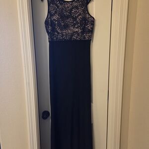 Elegant Black and Lace Evening Gown